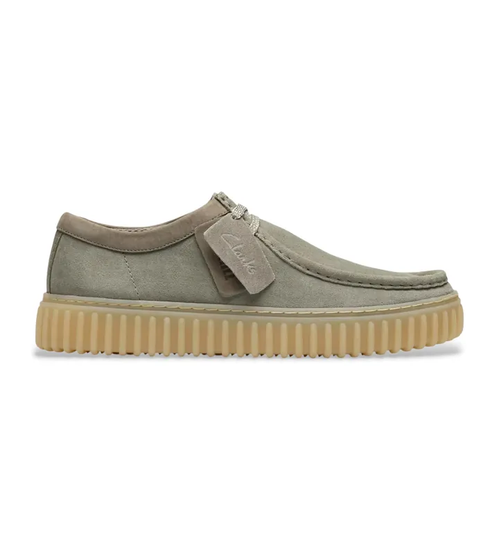 Clarks para hombre. 26184642 Zapatos de piel Torhill verde (41.5), Plano, Ante, Cordones, Casual