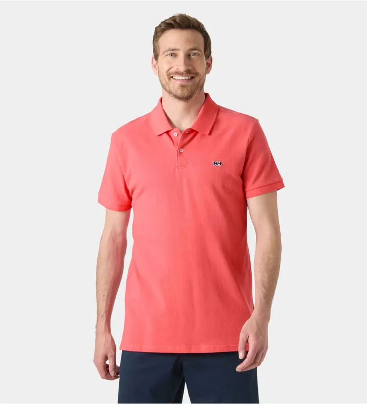 Helly Hansen para hombre. 54543 Polo Hudson rojo (M), Casual, Algodón, Manga corta