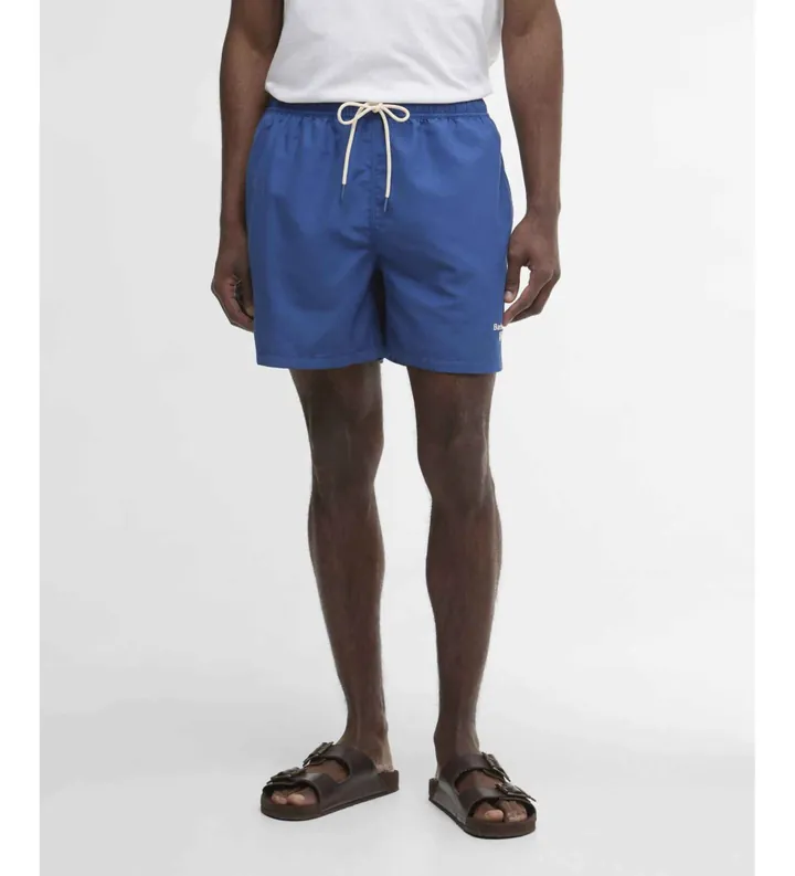 Barbour para hombre. MSW0064 Bañador corto con logo azul (XL), Beachwear, Poliéster