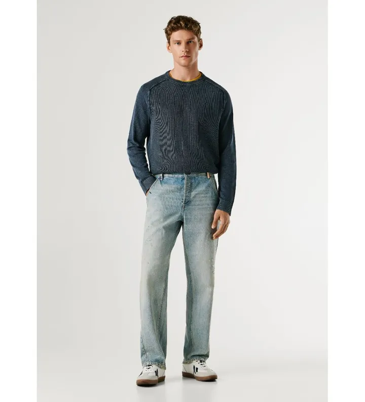 Pepe Jeans para hombre. PM2084538 Pantalón Loose Tapered Helix Authentic azul (30/32), Casual, Algodón, Denim