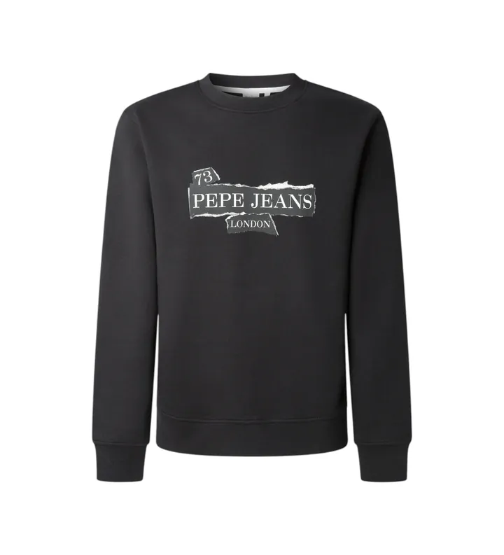 Pepe Jeans para hombre. PM5800066 Sudadera Gus negro (M), Casual, Algodón