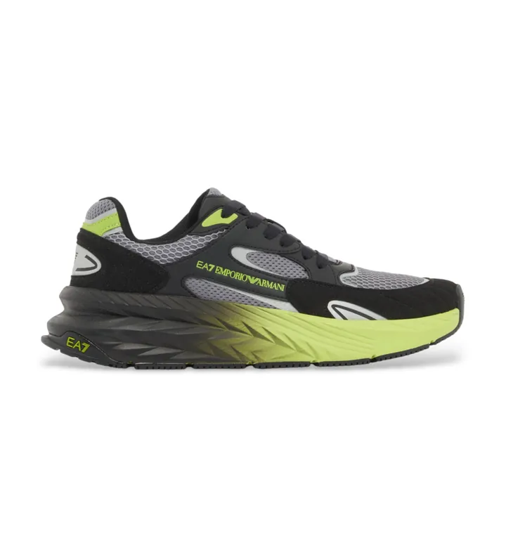 EA7 unisex. 7X000342_AF18617 Zapatillas Crusher Sonic Mix Negro (38 2/3), Plano, Cordones, Deportivo