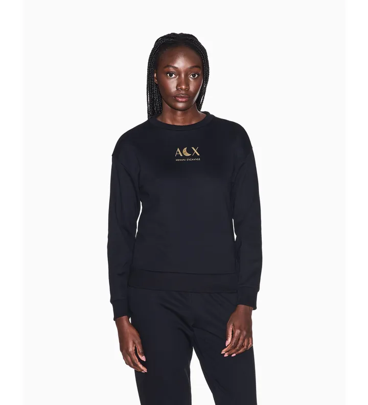 A|X Armani Exchange para mujer. XW001846AF18853UC001 Sudadera French terry negro (L), Casual, Algodón