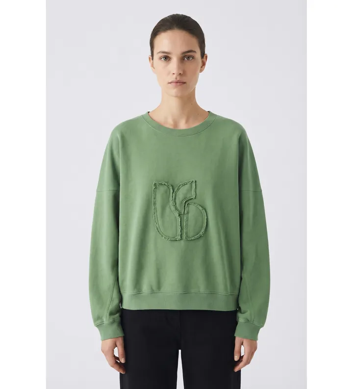 BA&SH para mujer. 1E26MAIA Sudadera Maia verde (36), Casual, Algodón