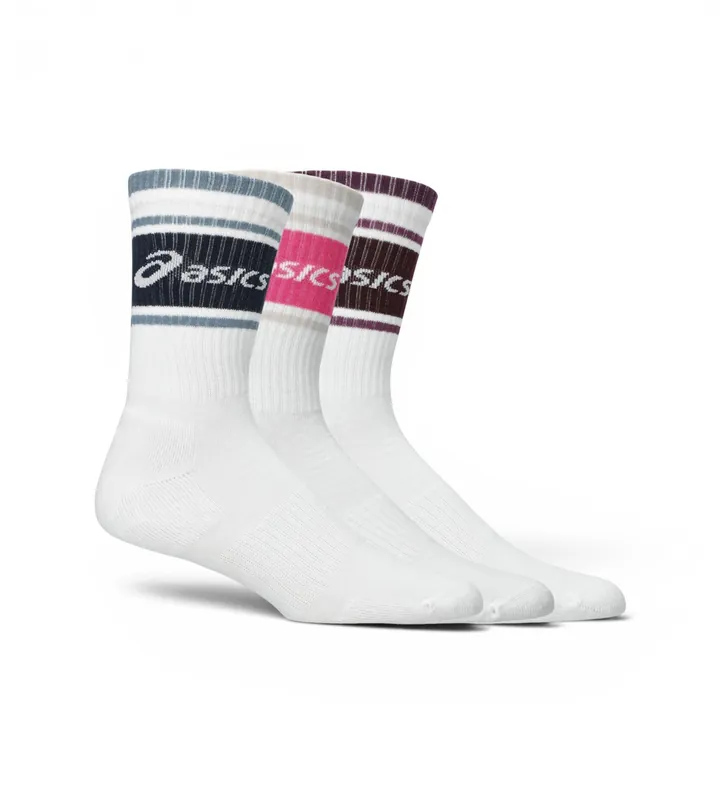 Asics unisex. 3033C295 Pack 3 Calcetines Logo Crew blanco (L), Homewear, Deportivo, Algodón