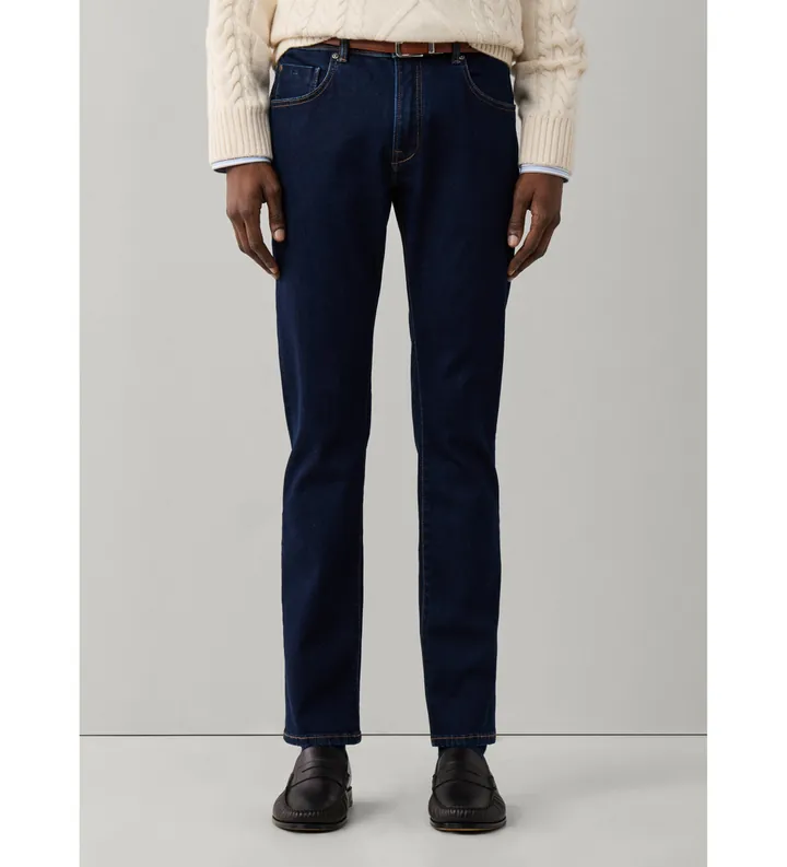 Hackett London para hombre. HM2100182 Jeans Powerflex Rinse Wsh marino (28/32), Azul, Casual, Algodón, Denim