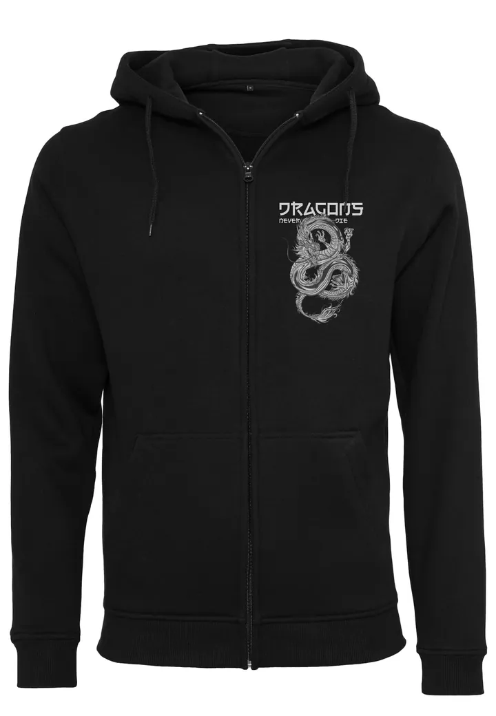 Mister Tee Sudadera con cremallera 'Never Die'  gris / negro / blanco