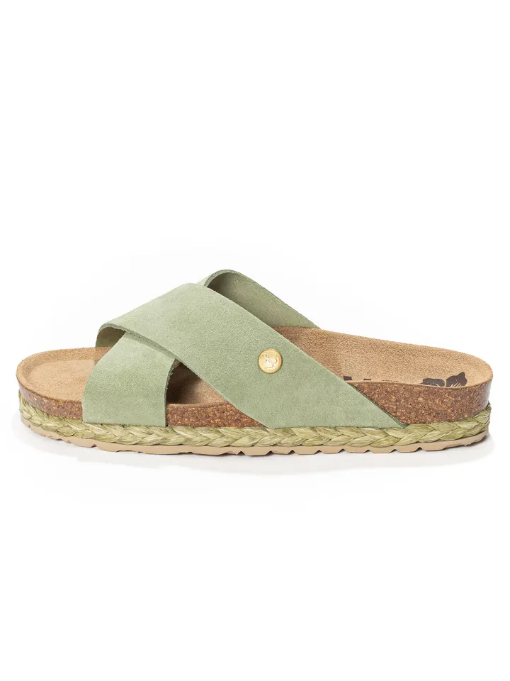 Bayton Zapatos abiertos 'Burgos' marrón claro / verde claro
