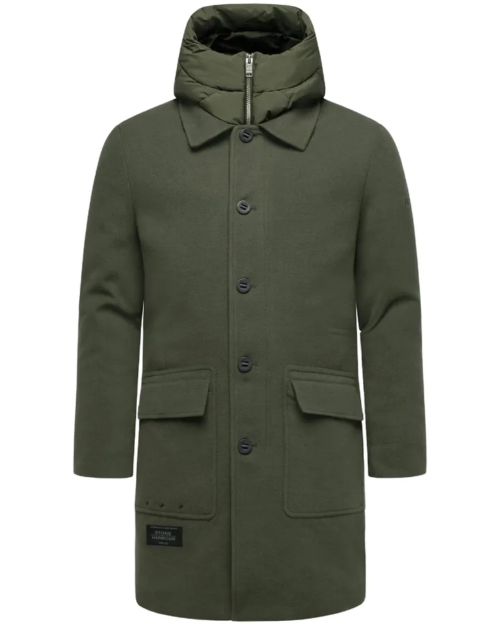 STONE HARBOUR Abrigo de invierno 'Thiagoo XX' verde