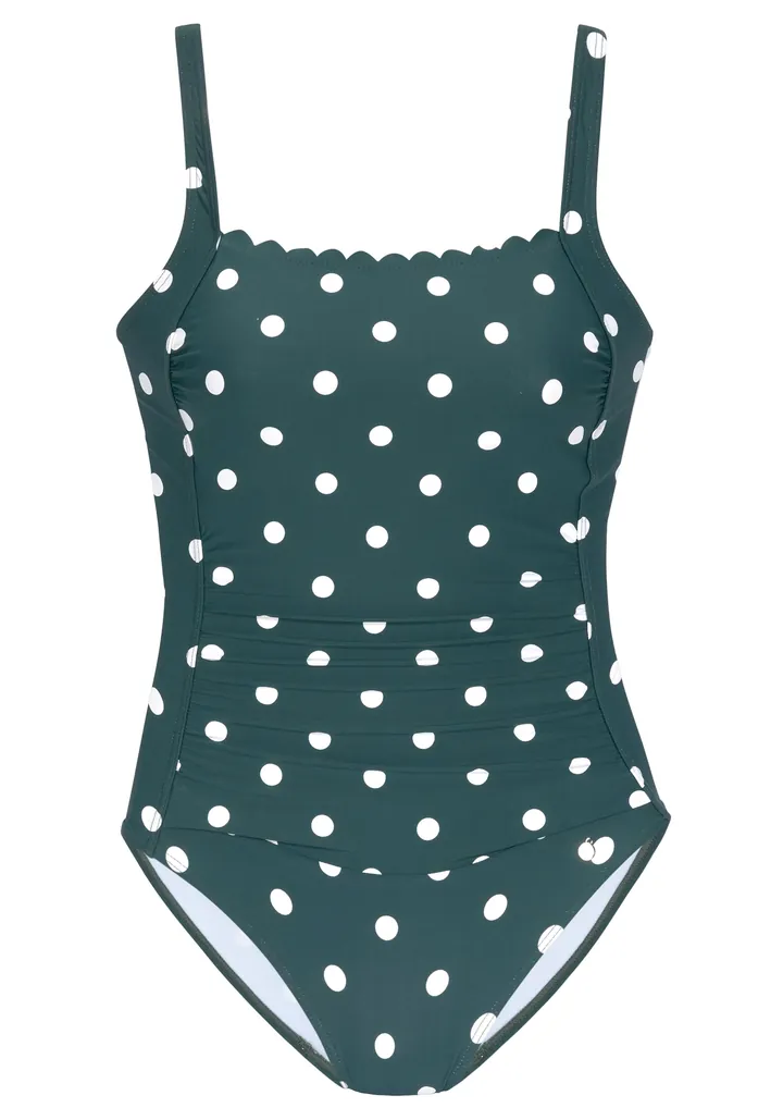 LASCANA Traje de baño esmeralda / blanco