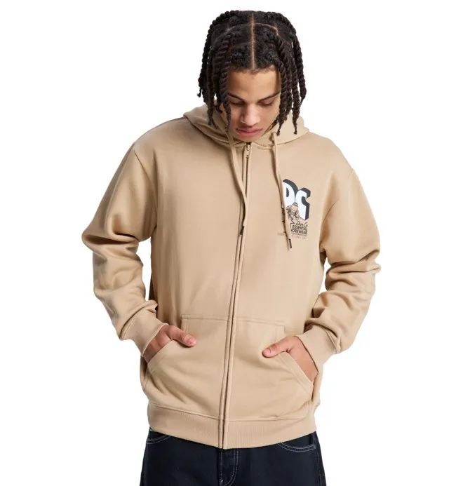 Anodized - Sudadera con Capucha y Cremallera Beige Hombre