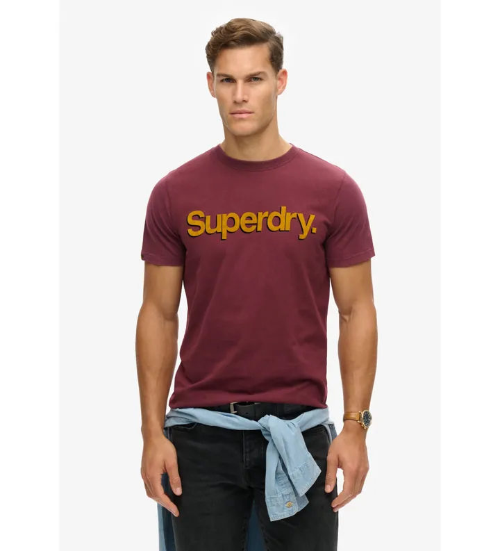 Superdry para hombre. M1012197A Camiseta Classic Core Logo rojo (L), Casual, Algodón, Manga corta
