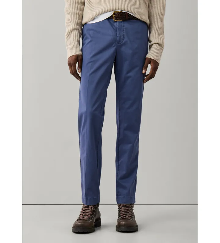 Hackett London para hombre. HM2100116 Pantalón chino Kensington azul (30/32), Casual, Algodón