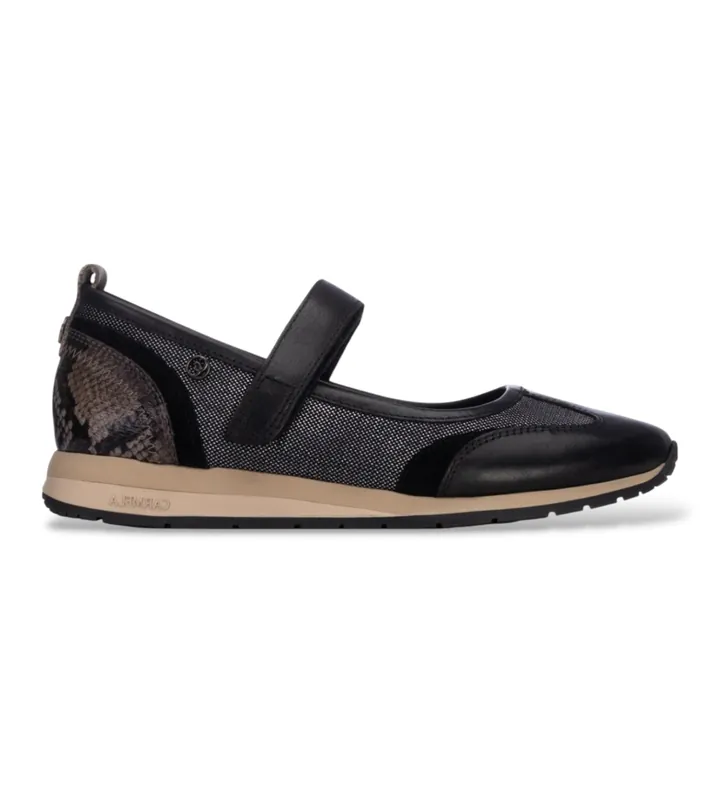 Carmela para mujer. 16435301-NEGRO Bailarinas de Piel 164353 negro (36), 1 a 3cm, Velcro, Casual