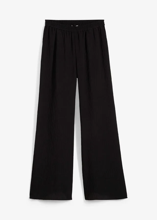 Pantalón de mezcla arrugada de viscosa con estructura