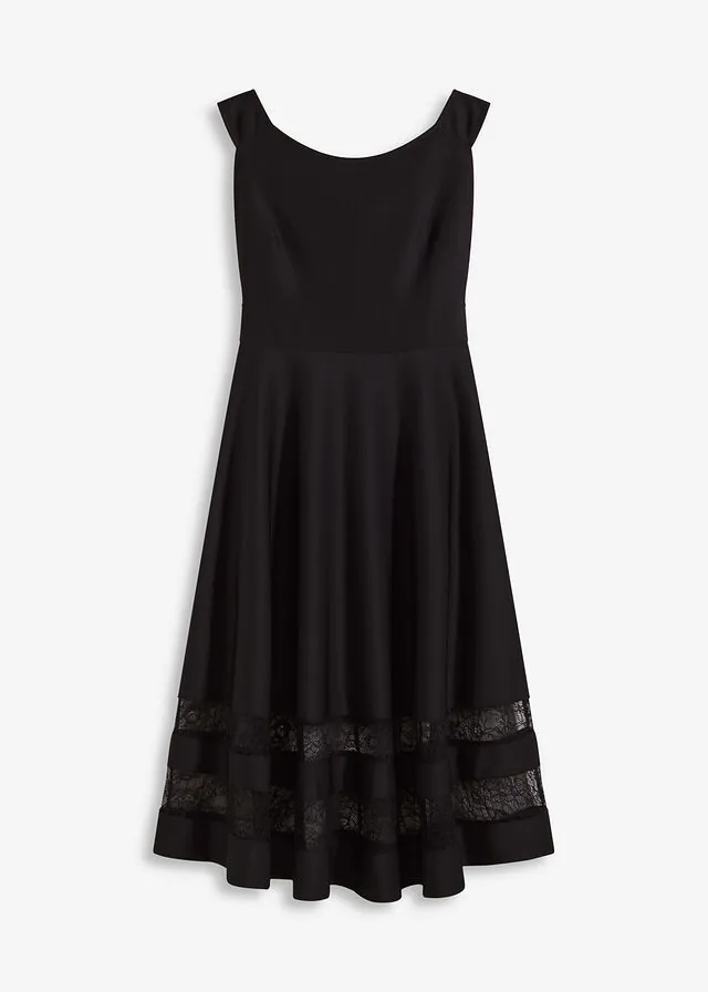 Vestido de escote bañera con encaje