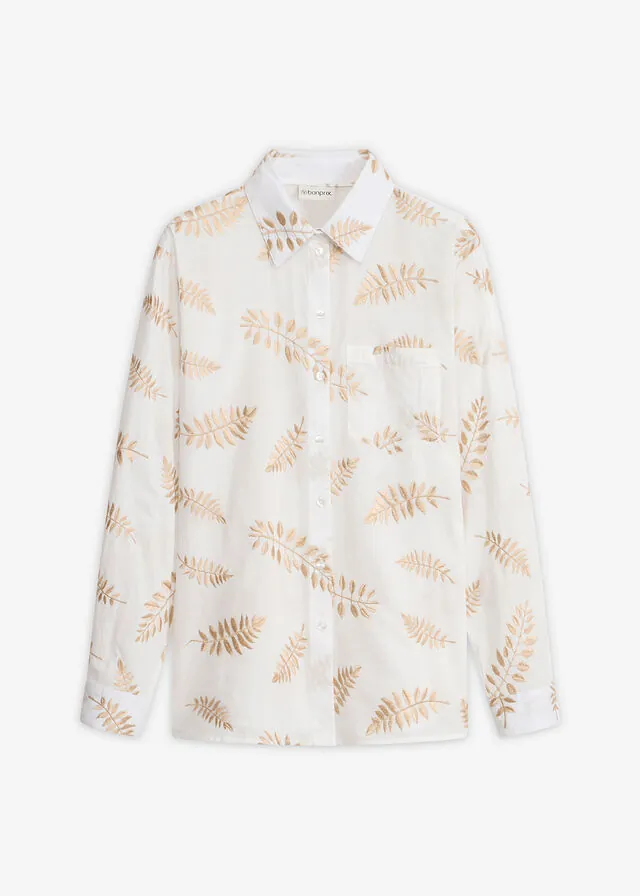 Blusa de algodón puro con bordado