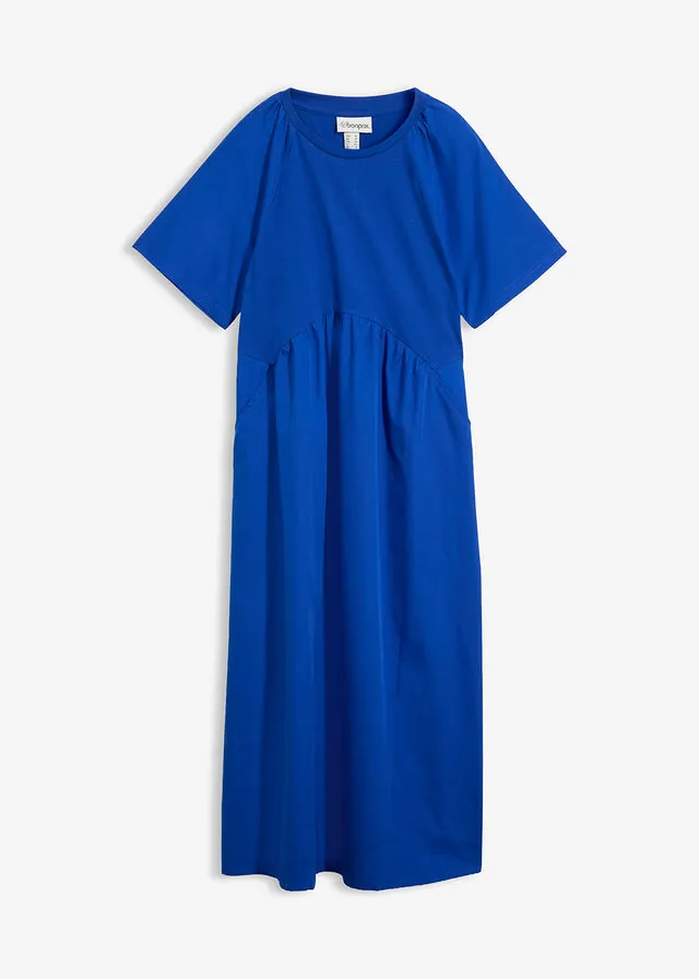 Vestido midi de mezcla de tejidos de algodón puro
