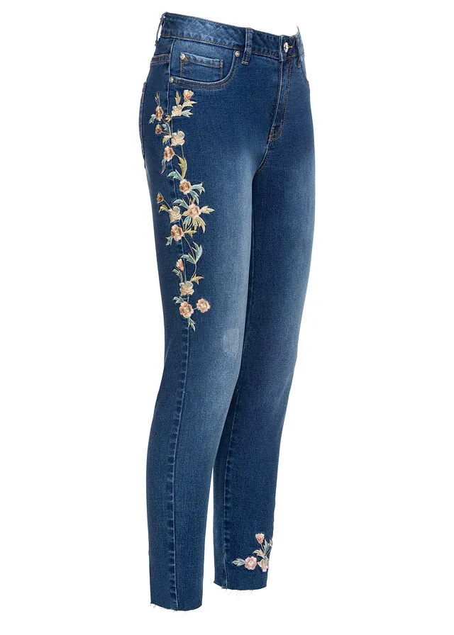 Vaqueros skinny, mid waist, cropped