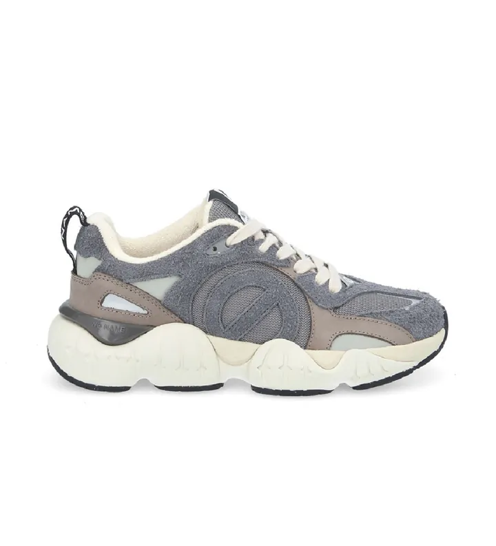 NO NAME para hombre. QNVLHK0 Zapatillas de piel Krazee Runner combinadas con malla reciclada y suela gráfica ultraligera gris (41), Plano, C