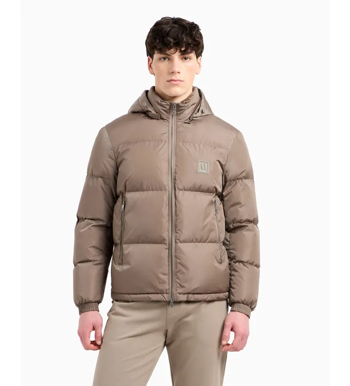 A|X Armani Exchange para hombre. XM000348AF12286U6107 Chaqueta Acolchada marrón (L), Casual, Poliamida