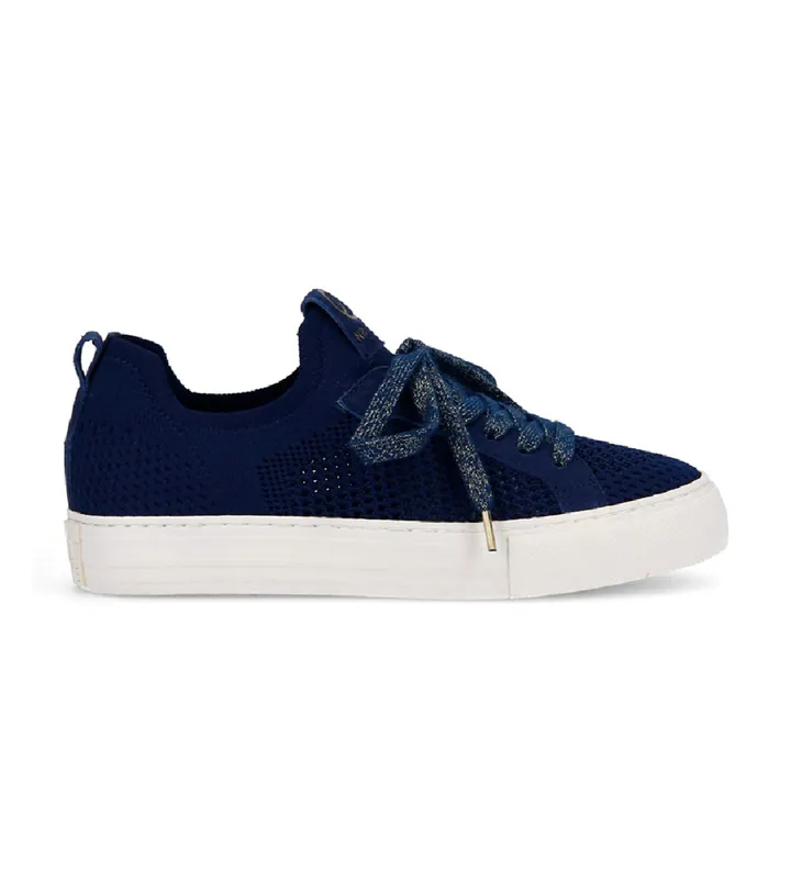 NO NAME para mujer. KNGHFX0 Zapatillas de tejido con cierre de cordones marino (36), Tela, Plano, Casual