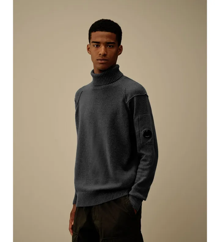 C.P. Company para hombre. 19CMKN166A110149A Jersey Lambswool negro (XS), Casual, Lana