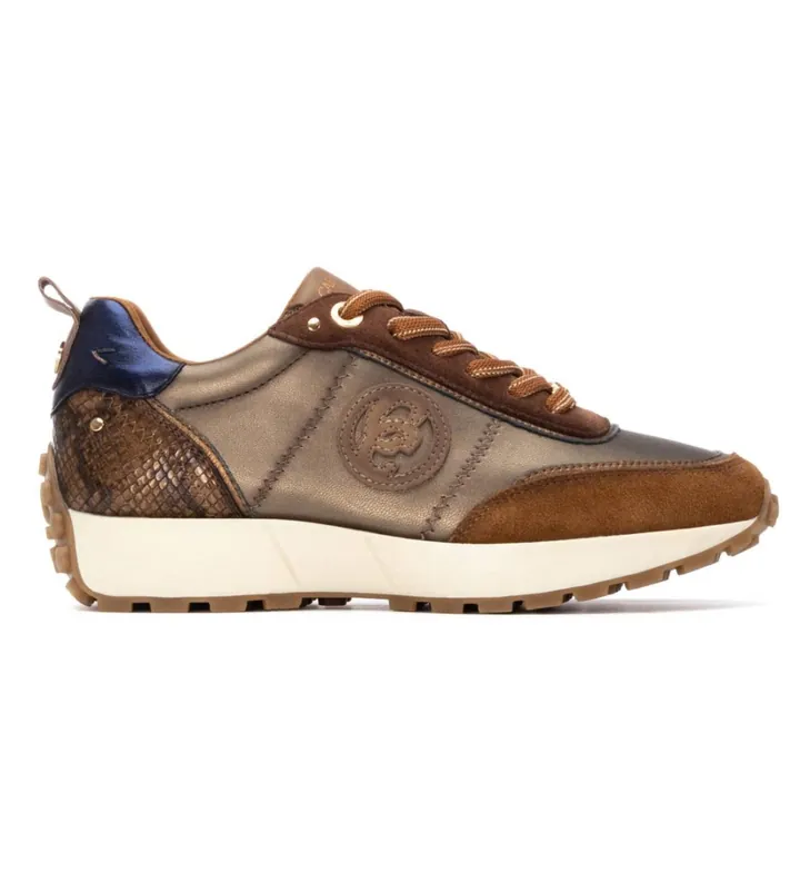 Carmela para mujer. 16269901-CAMEL Zapatillas de piel 162699 marrón (36), Plano, Cordones, Casual