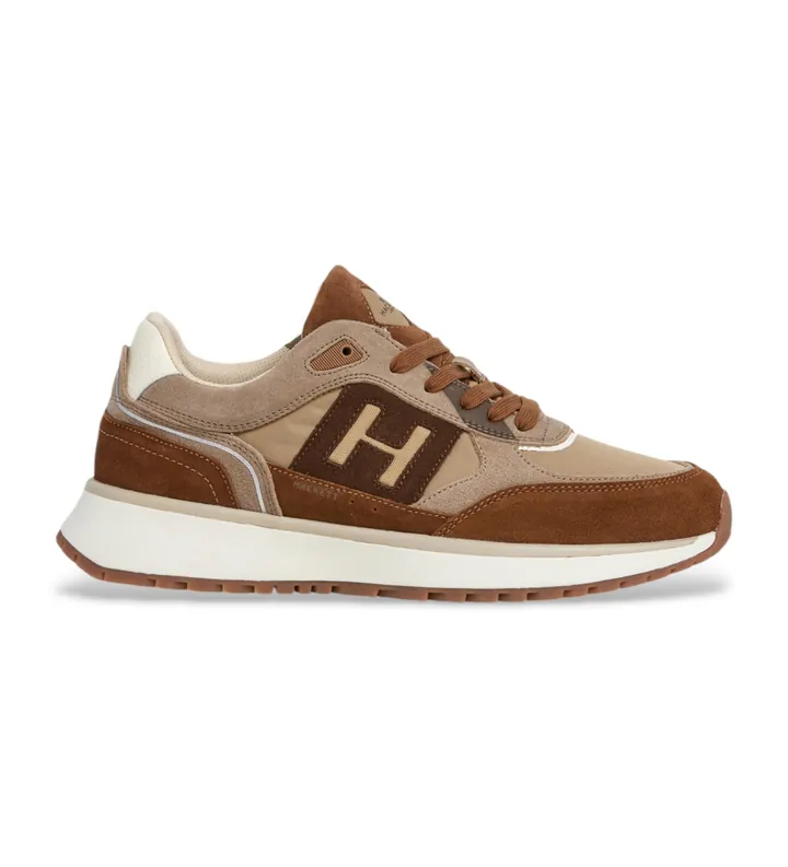 Hackett London para hombre. HMS200031 Zapatillas de Piel Otto Run marrón (40), Plano, Cordones, Casual