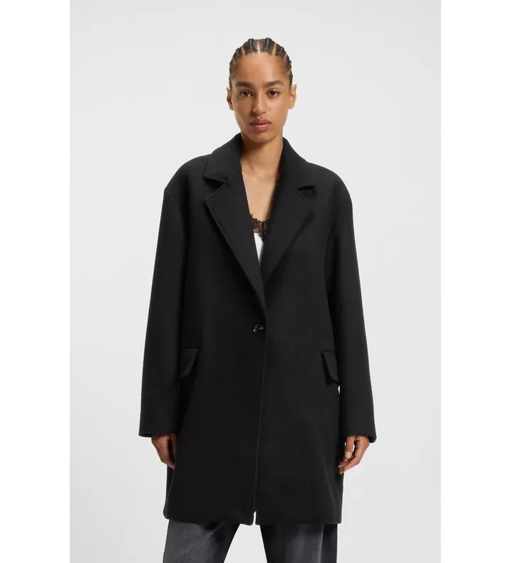BOSS para mujer. 50548660 Abrigo Calesara2 negro (34), Casual, Sintético