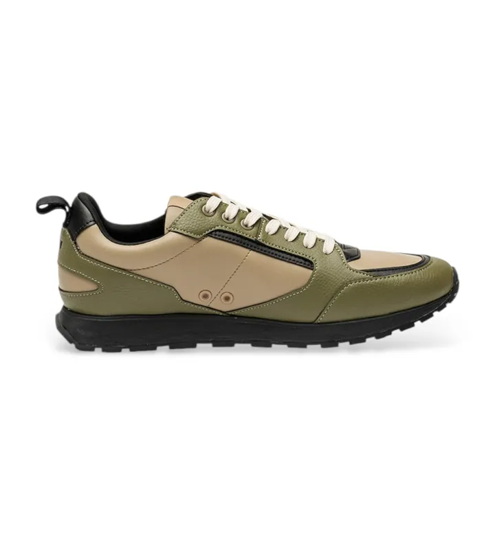 HUGO para hombre. 50557863 Zapatillas Icelin verde, beige (41), Tela, Plano, Cordones, Casual