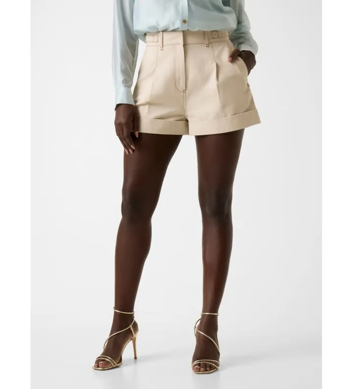 Guess para mujer. W6GD24W1806 Shorts Coreline Contrast Stitchings beige (S), Casual, Algodón