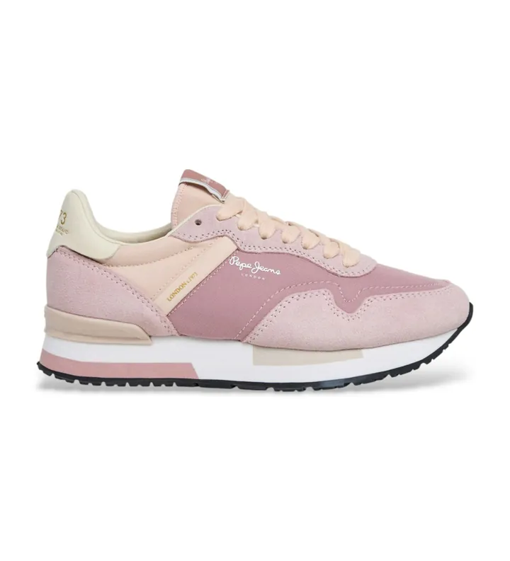 Pepe Jeans para mujer. PLS400033 Zapatillas Hailon Basic rosa (36), Plano, Cordones, Casual