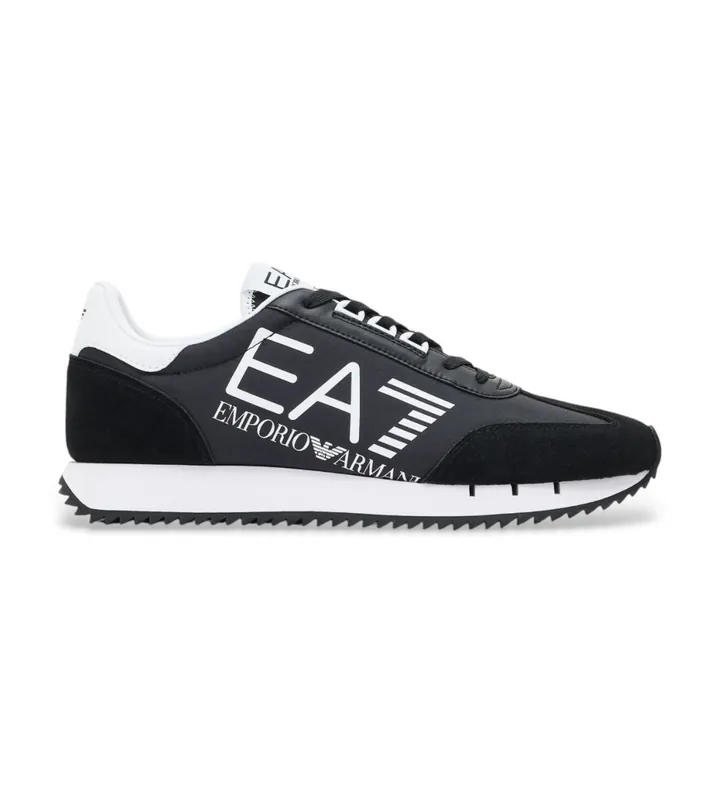 EA7 para hombre. 7X000541_AF18609 Zapatillas Vintage Negro (45 1/3), Plano, Cordones, Casual