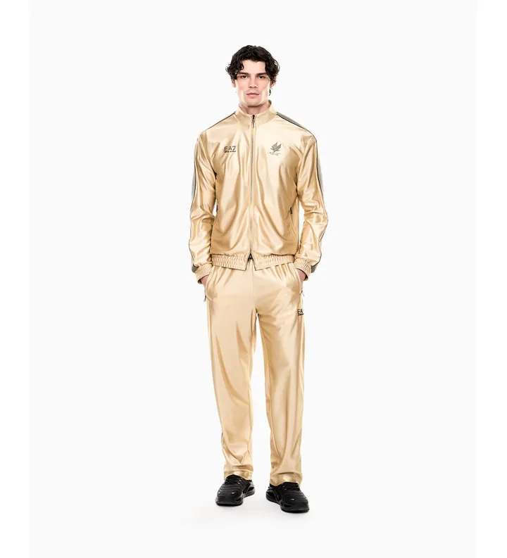 EA7 para hombre. 7M001613_AF21688 Chándal Soccer dorado (L), Casual, Poliéster, Manga larga