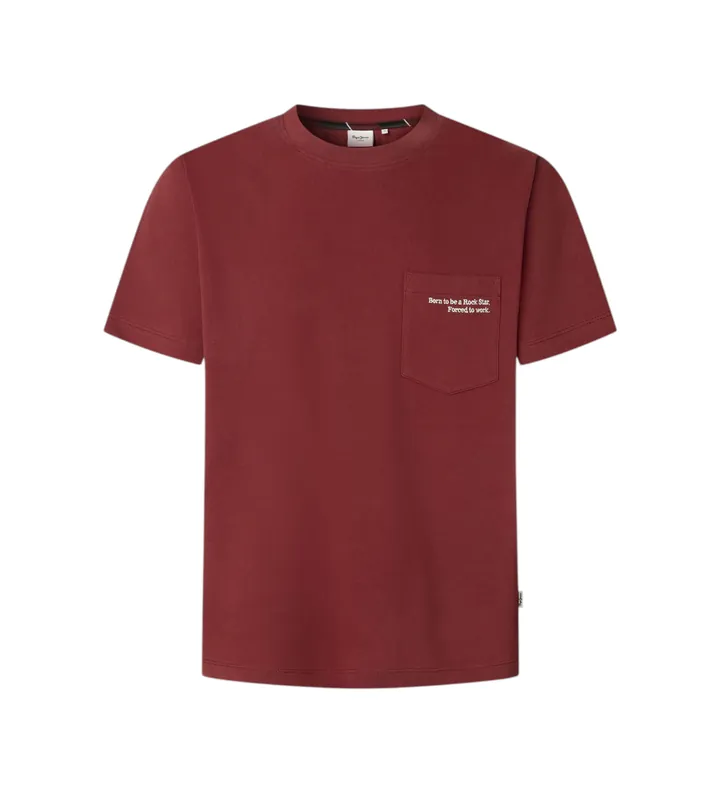 Pepe Jeans para hombre. PM5010165 Camiseta Somer granate (L), Casual, Algodón, Manga corta