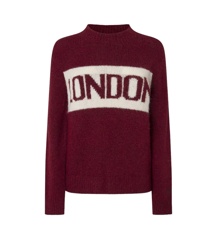 Pepe Jeans para mujer. PL702227 Jersey Hilda granate (M), Casual, Poliéster