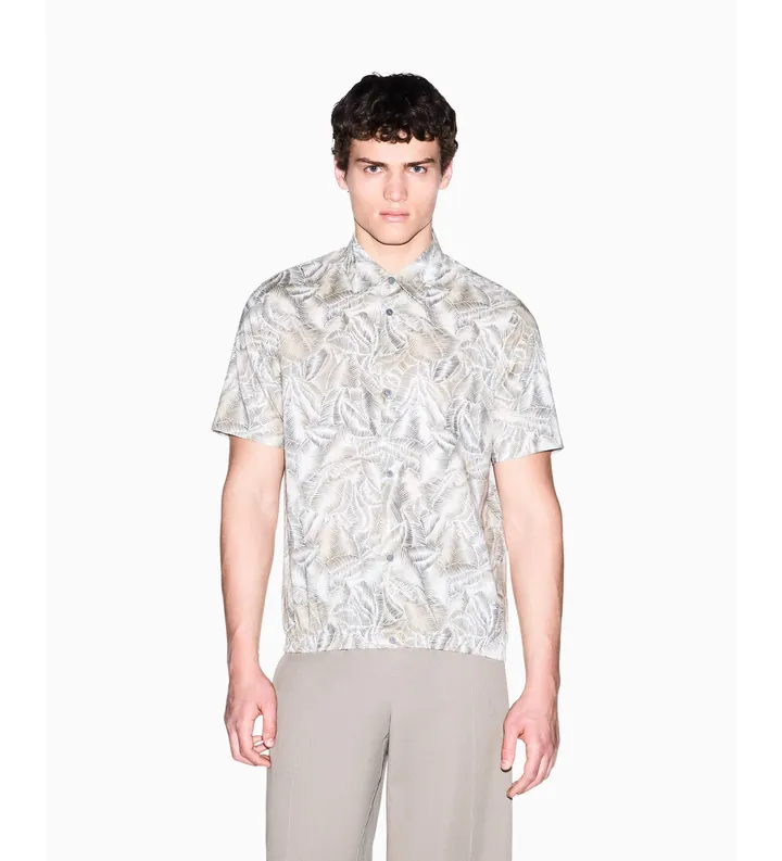 A|X Armani Exchange para hombre. XM002291AF22716F1146 Camisa Hidden beige (L), Casual, Algodón, Manga corta