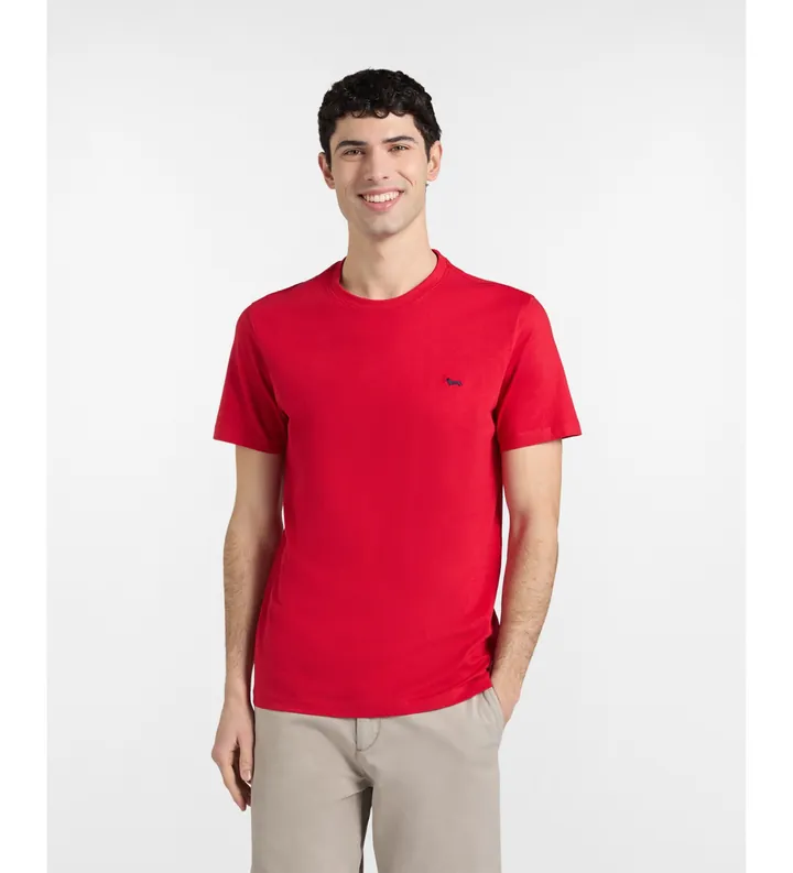 Harmont & Blaine para hombre. INQ001021055 Camiseta ajustada de algodón rojo (L), Casual, Manga corta