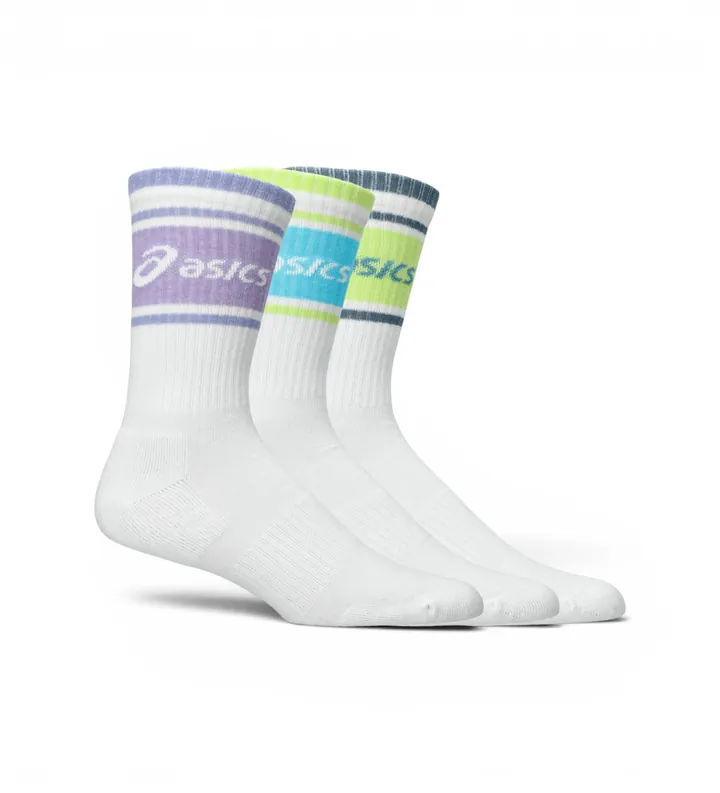 Asics unisex. 3033C295 Pack 3 Calcetines Logo Crew blanco (L), Homewear, Deportivo, Algodón