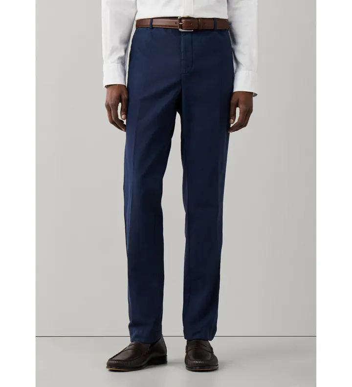 Hackett London para hombre. HM2100188 Pantalón Devon Texture marino (31/30), Casual, Algodón, Clásico