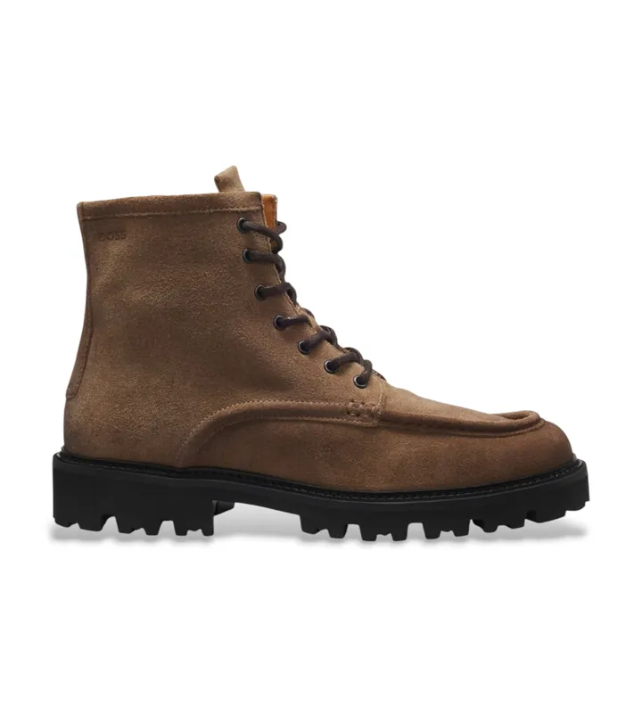 BOSS para hombre. 50573413 Botas de piel Julio Halb beige (40), Marrón, Plano, Cremallera, Casual