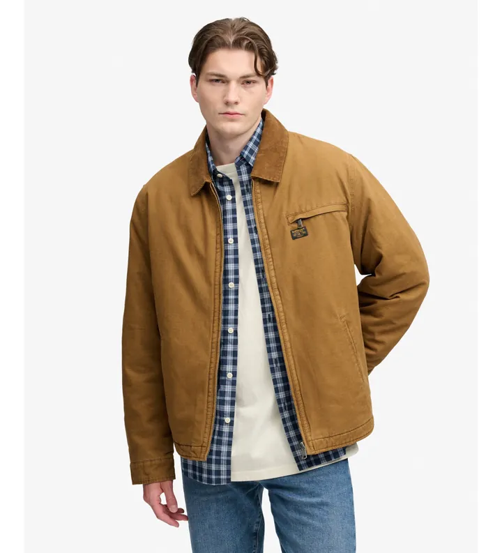 Superdry para hombre. M5012438A Chaqueta Workwear Ranch marrón (L), Casual, Poliéster