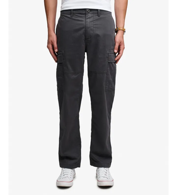 Superdry para hombre. M7011512A Pantalón cargo Regular Taper negro (30/32), Casual, Algodón