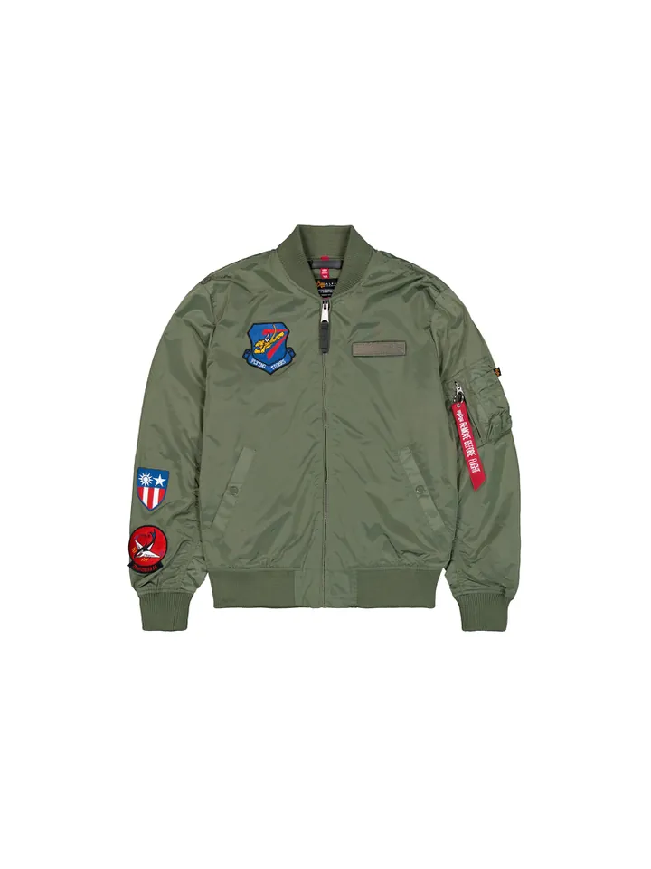 ALPHA INDUSTRIES Chaqueta de entretiempo azul / oliva / rojo / blanco