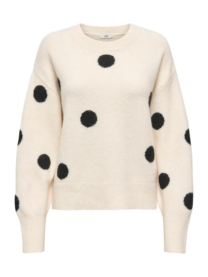 JDY Jersey 'JDYMonica'  negro / blanco lana