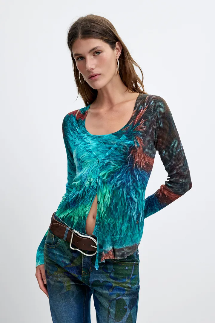 Desigual, Cárdigan 2 en 1 M. C. Lacroix, Mujer, Azul, L