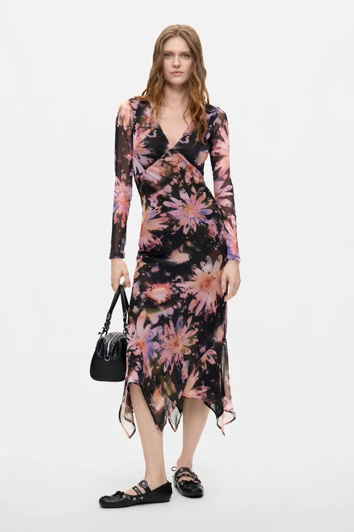 Desigual, Vestido Manga Larga Midi, Mujer, L