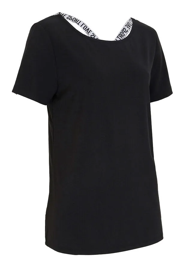 Camiseta larga deportiva con espalda abierta