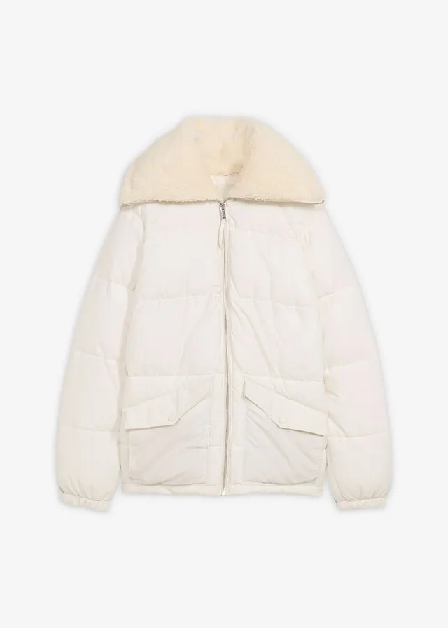 Chaqueta guateada con cuello de pelo